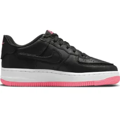 Femme Nike Baskets^Baskets en Cuir Air Force 1 Gs noir/rose