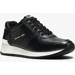 Baskets en Cuir Allie noires-Michael Kors Chaussures Clearance