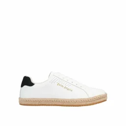 Baskets en cuir avec logo blanches-Palm Angels Outlet