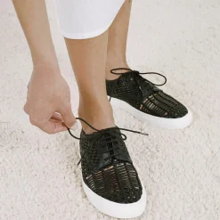Femme Mellow Yellow Baskets^Baskets en Cuir Bea noires