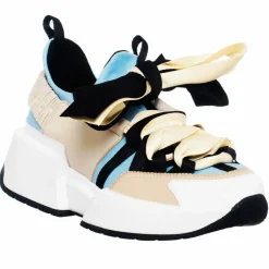 Femme Loretta Pettinari Baskets^Baskets en Cuir Berlin beige/bleu/noir- Talon 5 cm