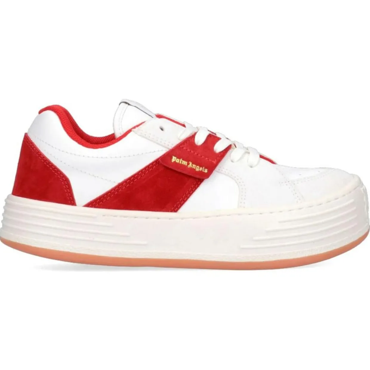 Baskets en Cuir blanc/rouge-Palm Angels