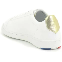 Baskets en Cuir Blazon Made In France blanc/doré-Le Coq Sportif Outlet