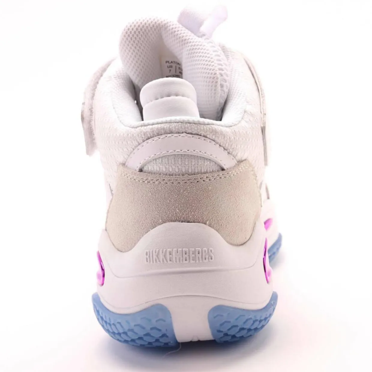 Homme Bikkembergs Baskets^Baskets en Cuir bleu/blanc/violet
