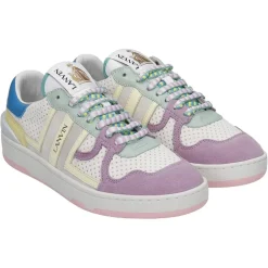 Homme Lanvin Baskets^Baskets en Cuir Clay multicolores