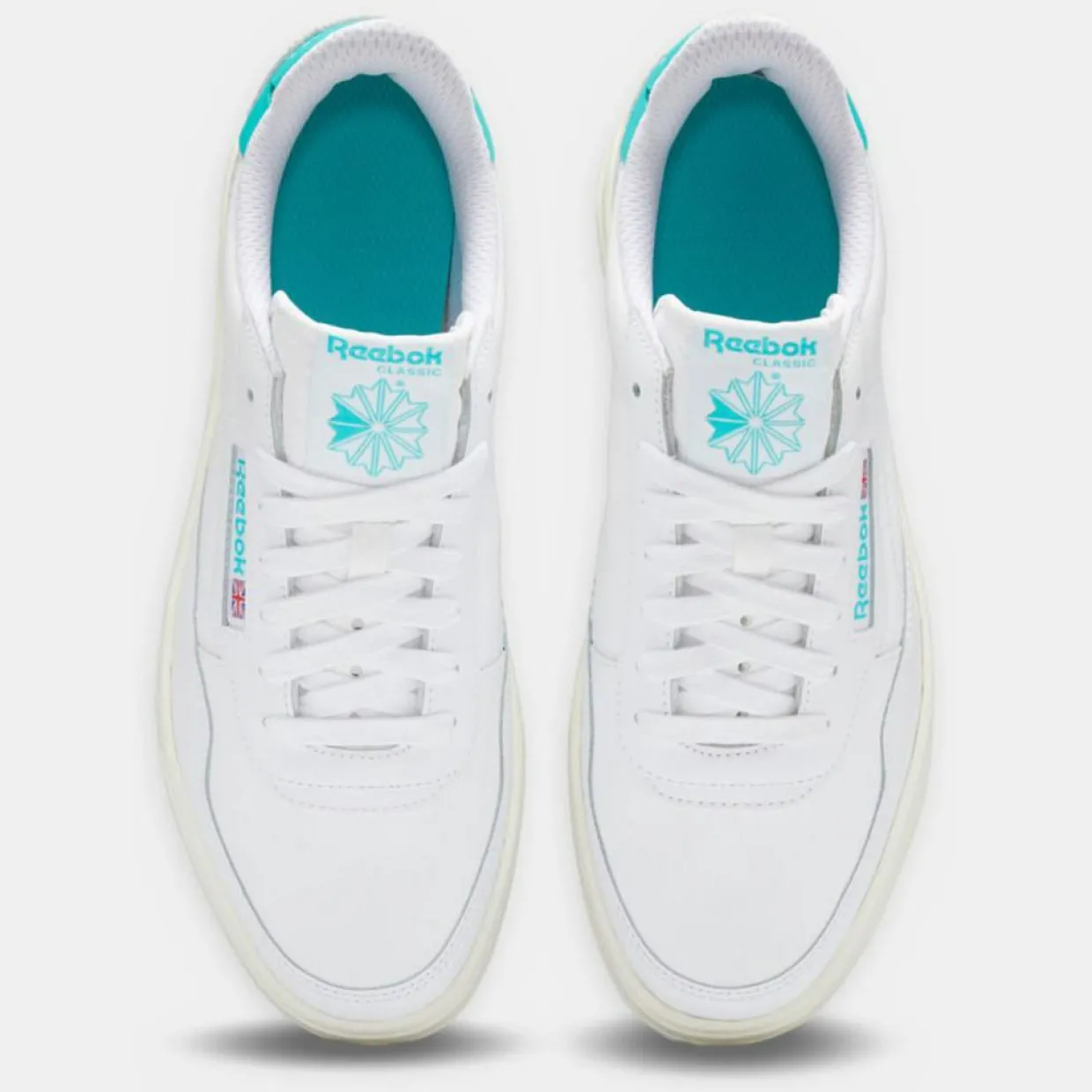 Femme Reebok Baskets^Baskets en Cuir Court Peak blanc/bleu