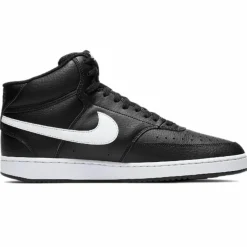 Homme Nike Baskets^Baskets en Cuir Court Vision Mid noir/blanc