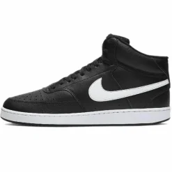 Homme Nike Baskets^Baskets en Cuir Court Vision Mid noir/blanc