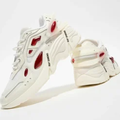 Baskets en Cuir Cylon-21 blanc/rouge-Raf Simons