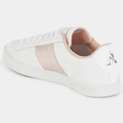 Femme Le Coq Sportif Baskets^Baskets en Cuir Elsa blanc/rose