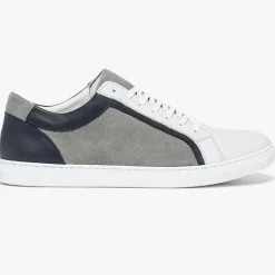 Homme Bocage Baskets^Baskets en Cuir et Velours de Cuir Kai grises