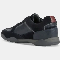 Homme Geox Baskets^Baskets en Cuir et Velours de Cuir Metodo bleu marine