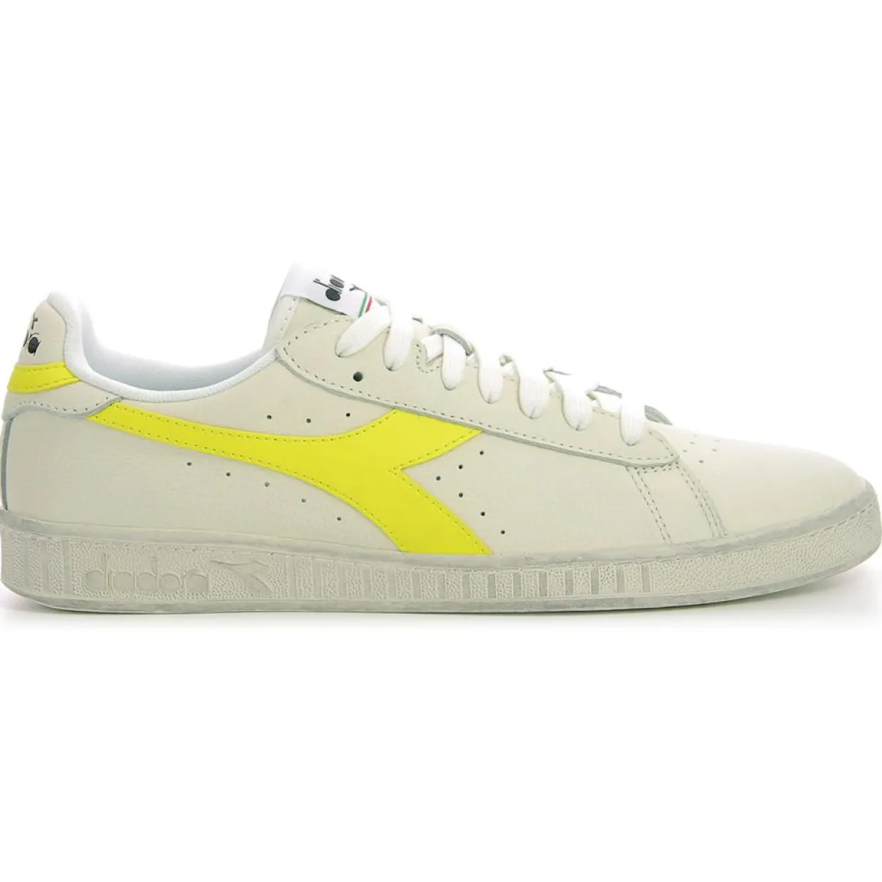 Baskets en Cuir Game L Fluo Wax blanc/jaune fluo-Diadora Hot