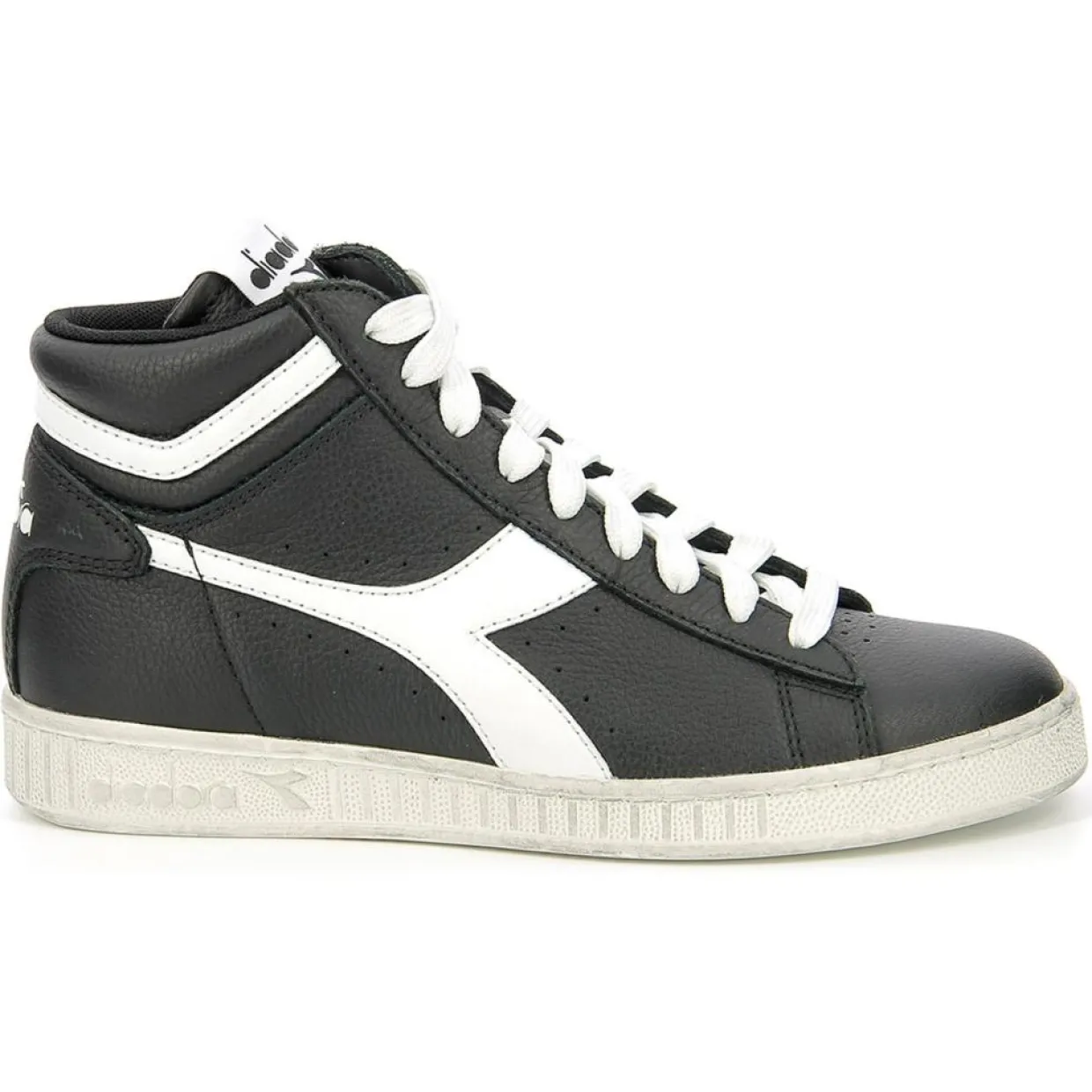 Baskets en Cuir Game L Hi Waxed noir/blanc-Diadora Sale