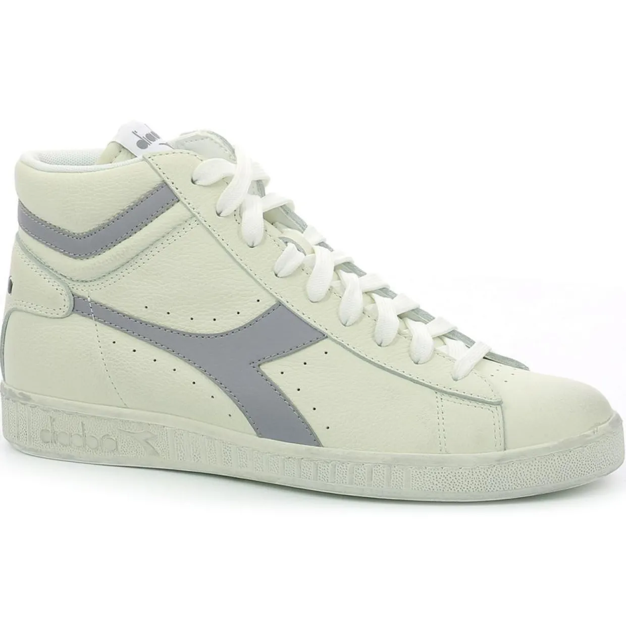 Baskets en Cuir Game L Hi Waxed blanc/gris-Diadora Sale