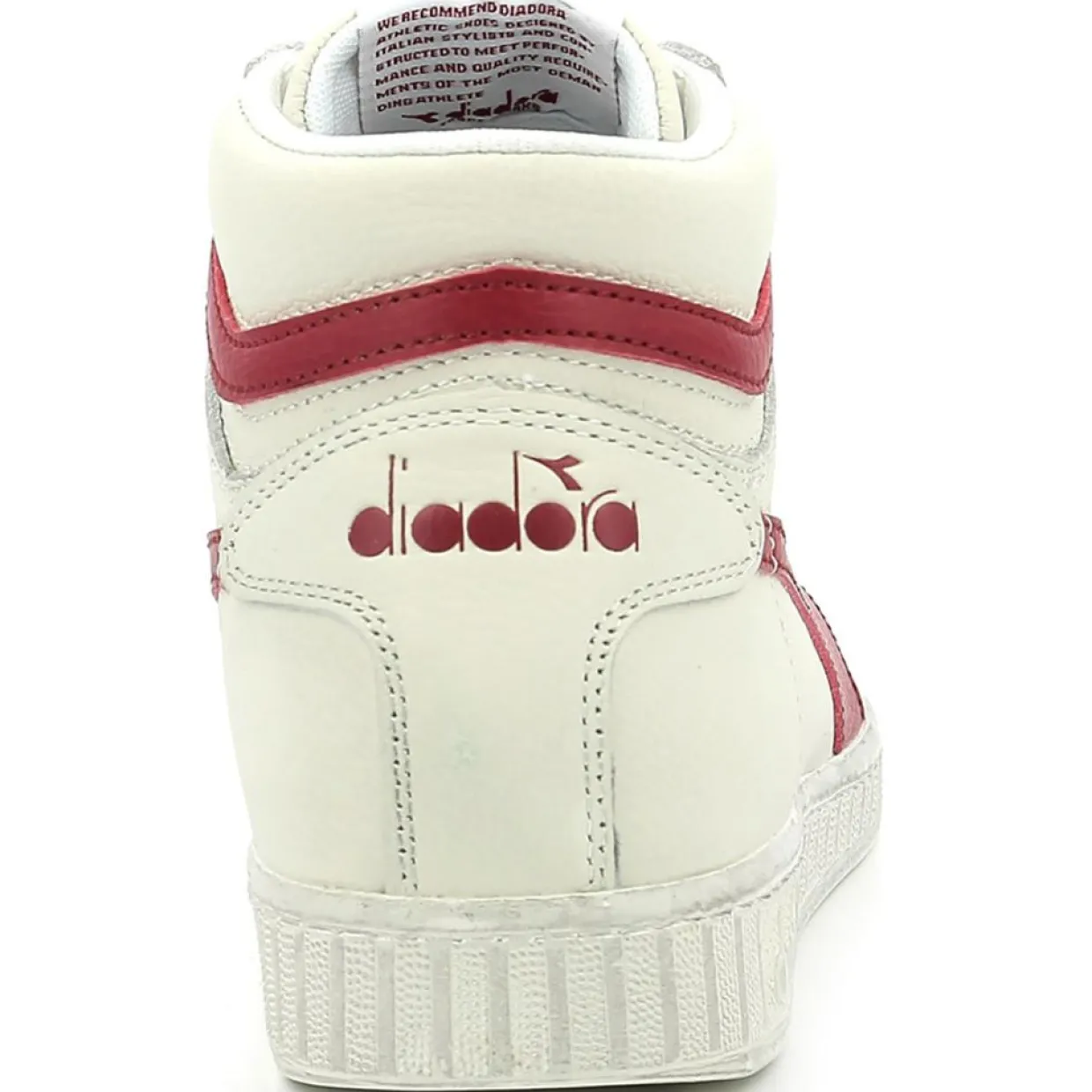 Baskets en Cuir Game L Hi Waxed blanc/rouge-Diadora Clearance