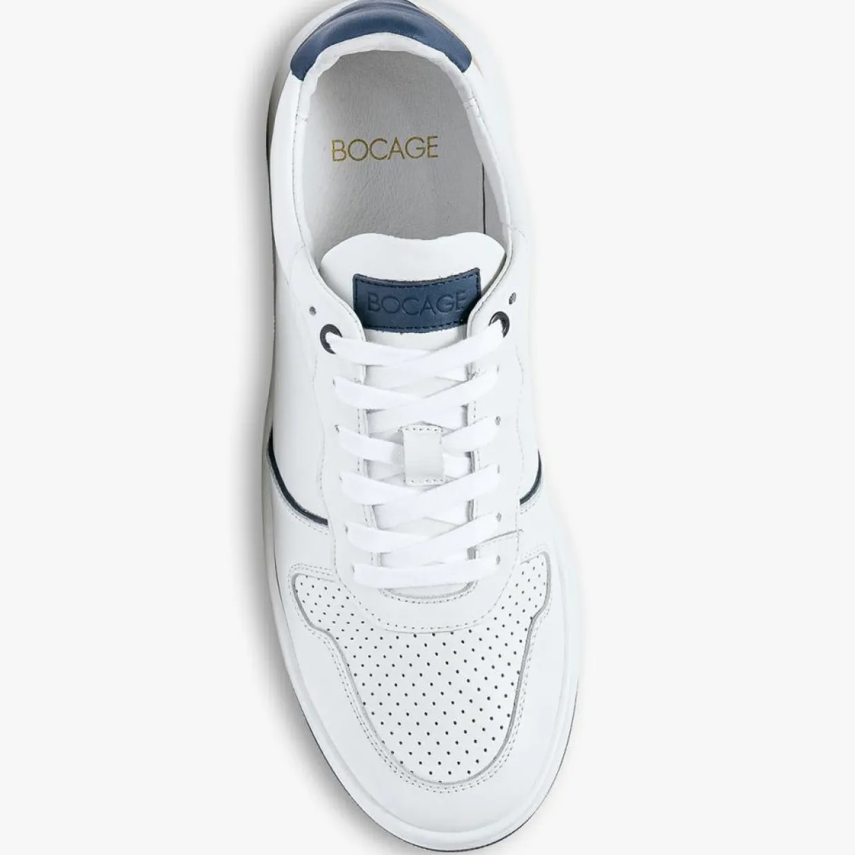 Homme Bocage Baskets^Baskets en Cuir Kadapa blanc/beige/bleu