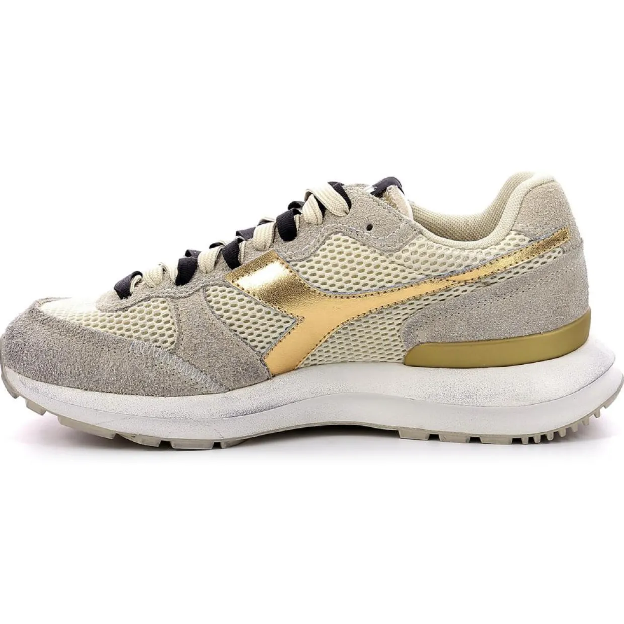 Femme Diadora Baskets^Baskets en Cuir Kmaro 42 Metal taupe/doré
