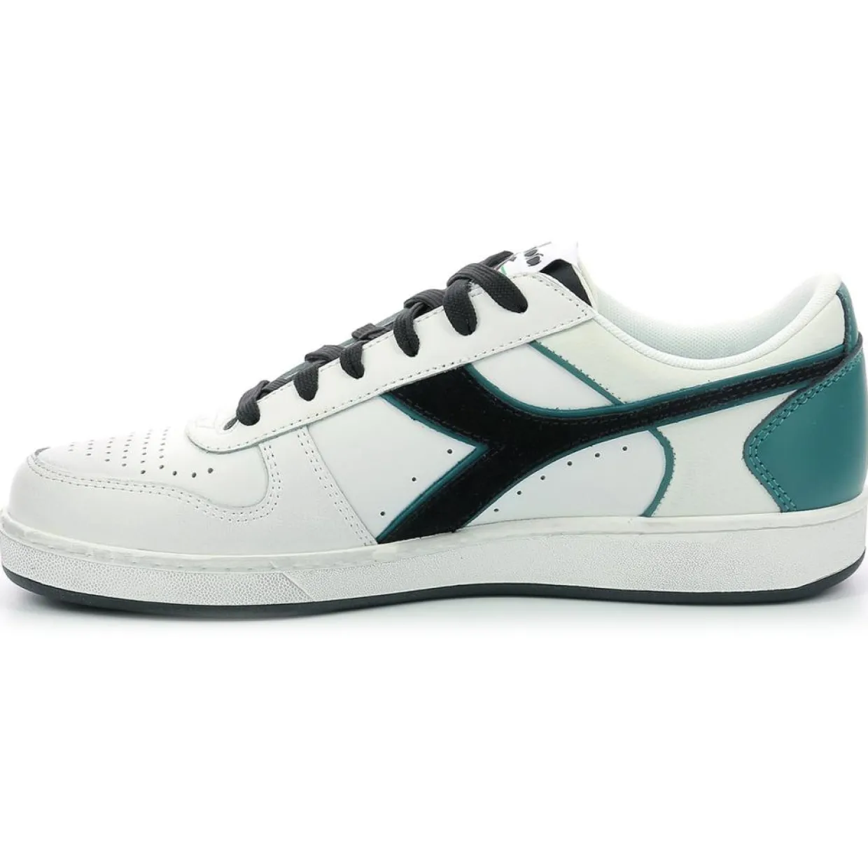 Baskets en Cuir Magic Bas Low I blanc/pacifique-Diadora Clearance