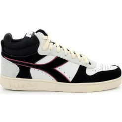 Homme Diadora Baskets^Baskets en Cuir Magic Basket blanc/noir