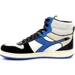 Homme Diadora Baskets^Baskets en Cuir Magic Baske Mi blanc/bleu/noir