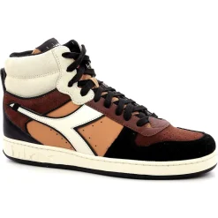 Homme Diadora Baskets^Baskets en Cuir Magic Baske Mi orange/marron