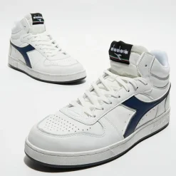Homme Diadora Baskets^Baskets en Cuir Magic Icona bleu/noir