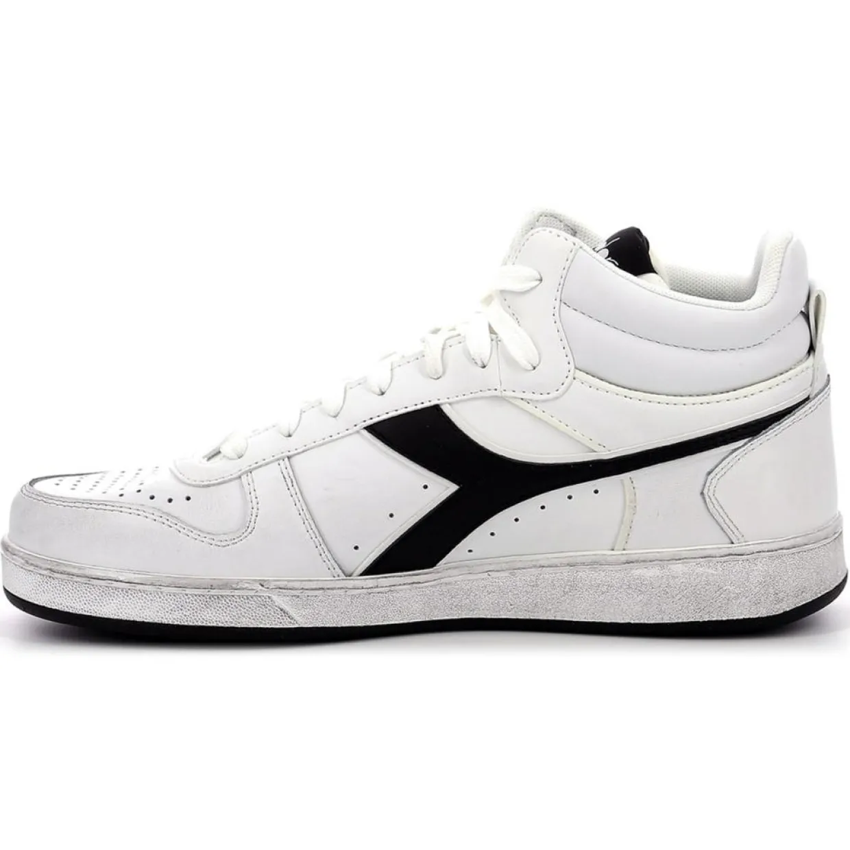Homme Diadora Baskets^Baskets en Cuir Magic Icona blanc/noir