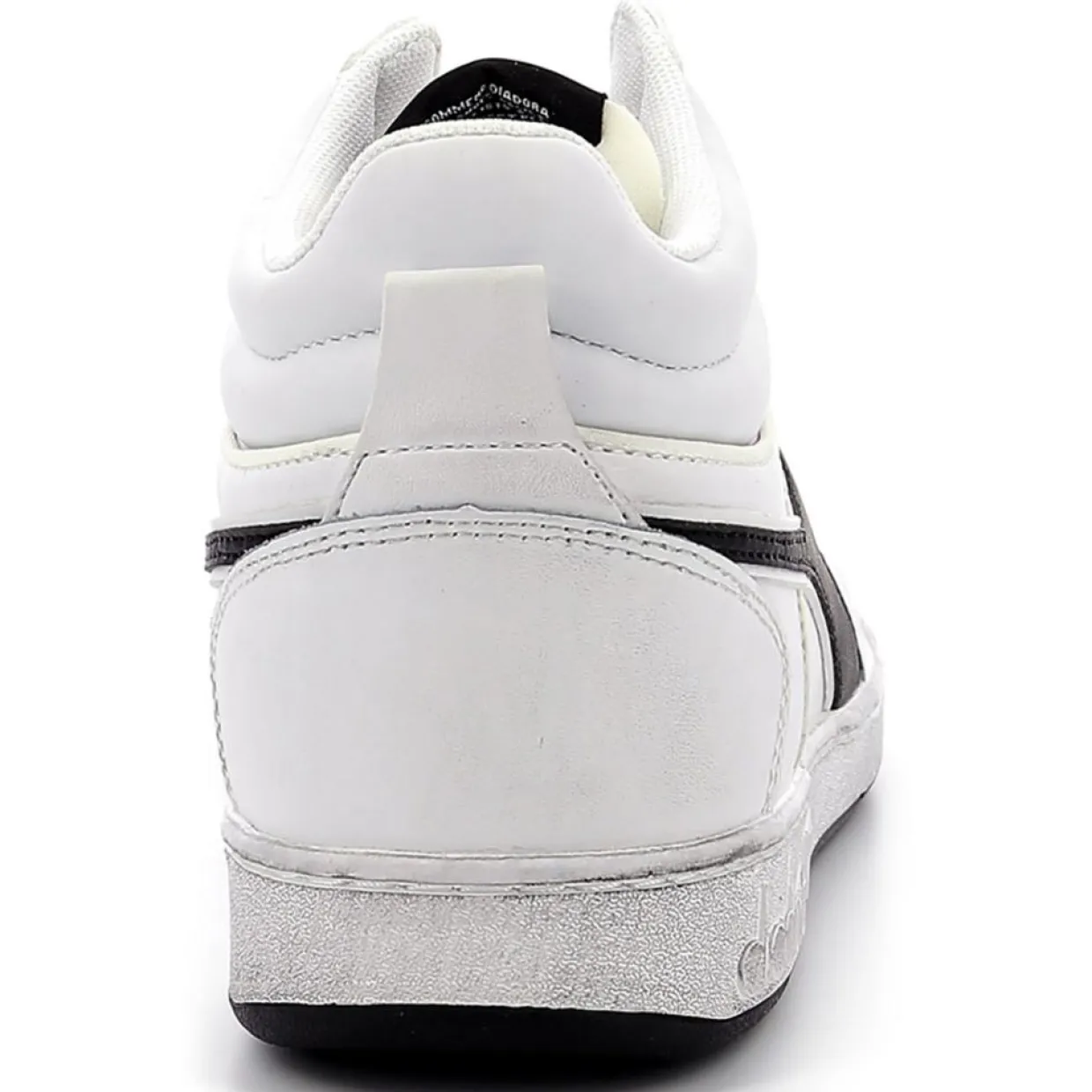 Homme Diadora Baskets^Baskets en Cuir Magic Icona blanc/noir