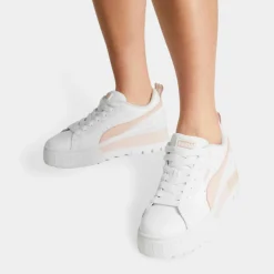 Femme Puma Baskets^Baskets en Cuir Mayze blanc/rose