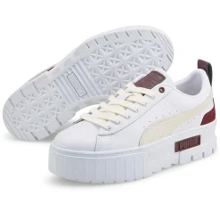 Baskets en Cuir Mayze Luxe blanc/bordeaux-Puma Discount