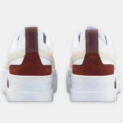 Baskets en Cuir Mayze Luxe blanc/bordeaux-Puma Discount