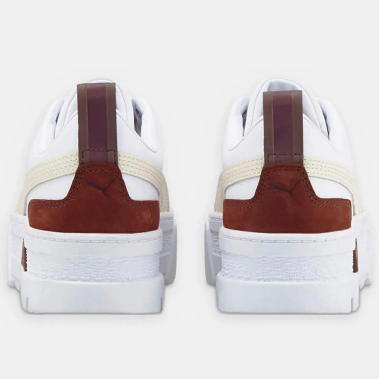 Baskets en Cuir Mayze Luxe blanc/bordeaux-Puma Discount