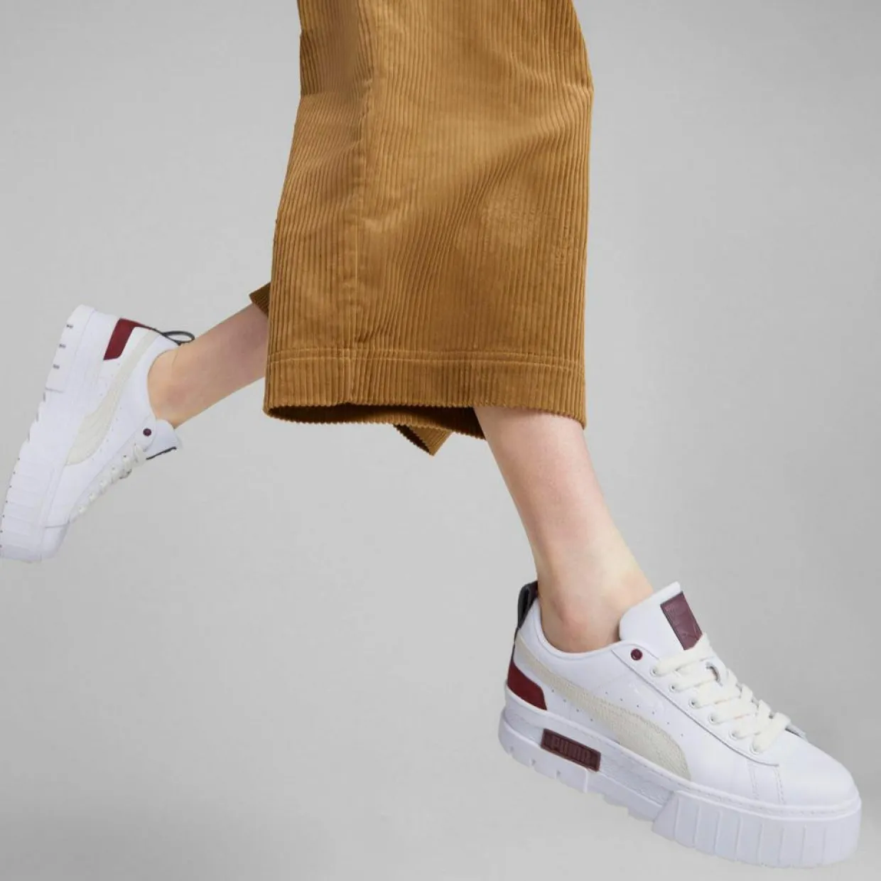 Baskets en Cuir Mayze Luxe blanc/bordeaux-Puma Discount