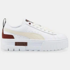 Baskets en Cuir Mayze Luxe blanc/bordeaux-Puma Discount