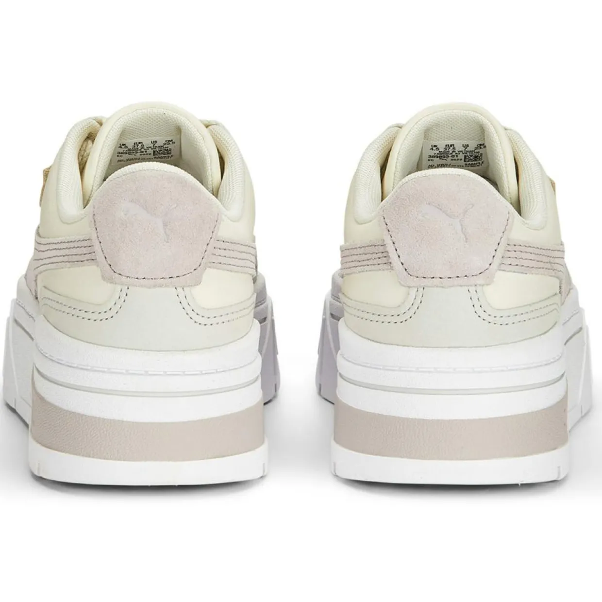 Femme Puma Baskets^Baskets en Cuir Mayze Stack Luxe blanc/beige