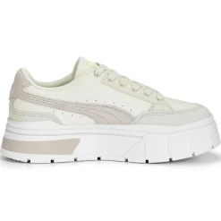 Femme Puma Baskets^Baskets en Cuir Mayze Stack Luxe blanc/beige