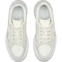 Femme Puma Baskets^Baskets en Cuir Mayze Stack Luxe blanc/beige