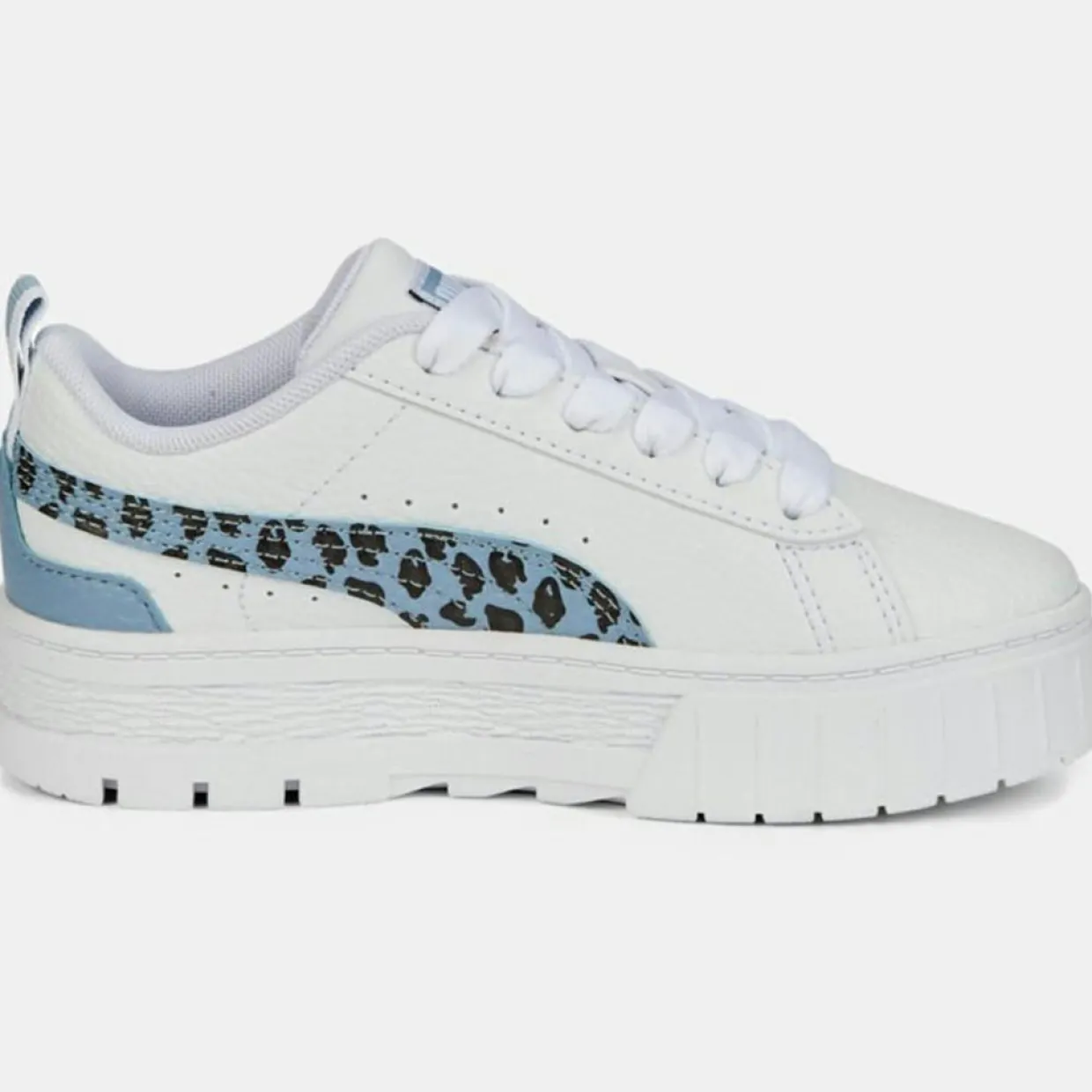 Enfant Puma Fille^Baskets en Cuir Mayze Wild blanc/bleu