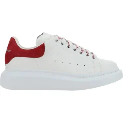 Femme Alexander McQueen Baskets^Baskets en Cuir Oversized blanc/rouge