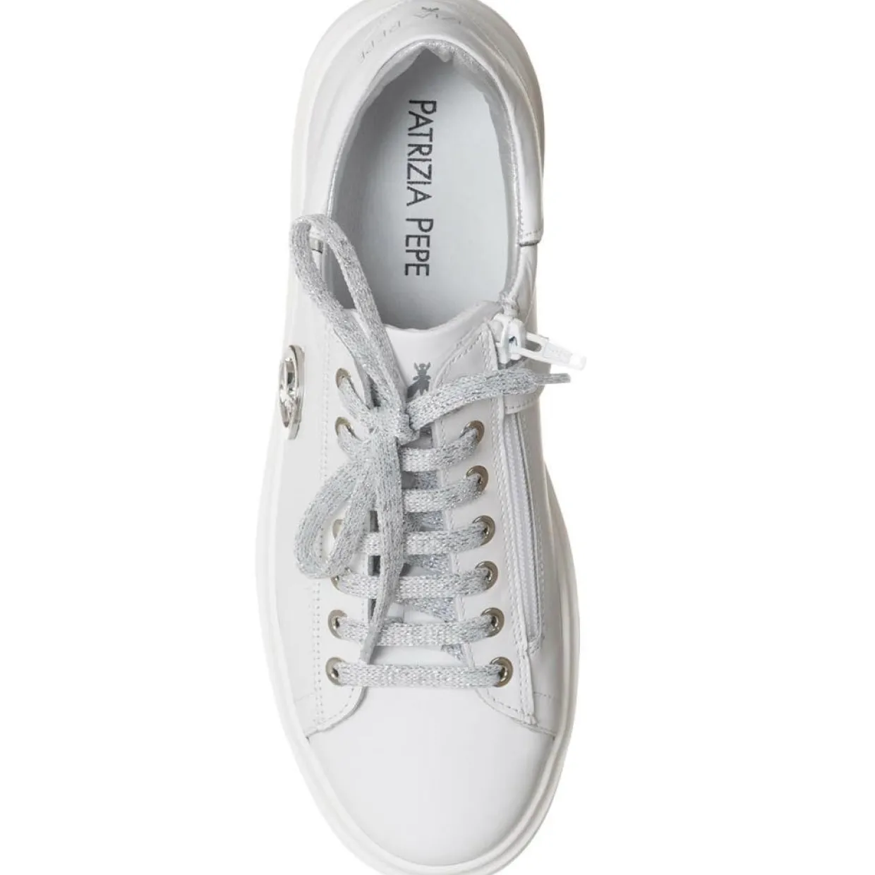Femme Patrizia Pepe Baskets^Baskets en Cuir Prisilia blanches