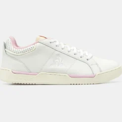 Baskets en Cuir Stadium blanc/rose-Le Coq Sportif Online