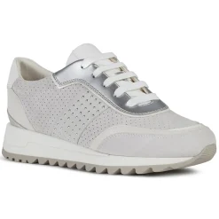 Femme Geox Baskets^Baskets en Cuir Tabelya blanc cassé/gris