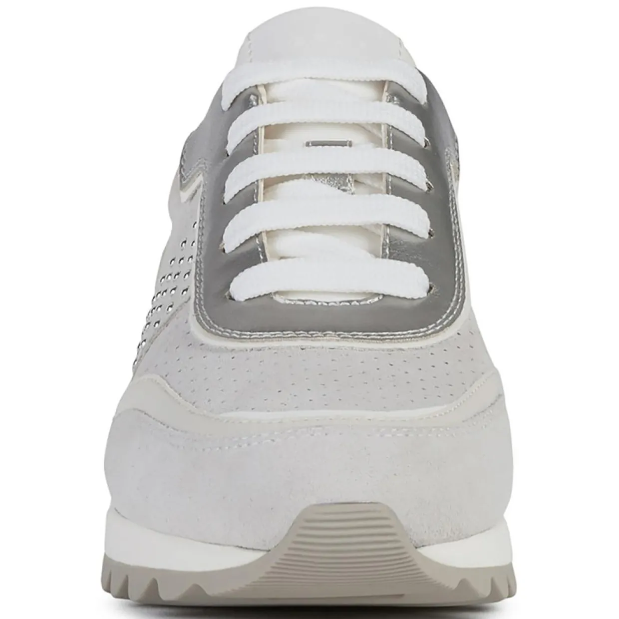 Femme Geox Baskets^Baskets en Cuir Tabelya blanc cassé/gris
