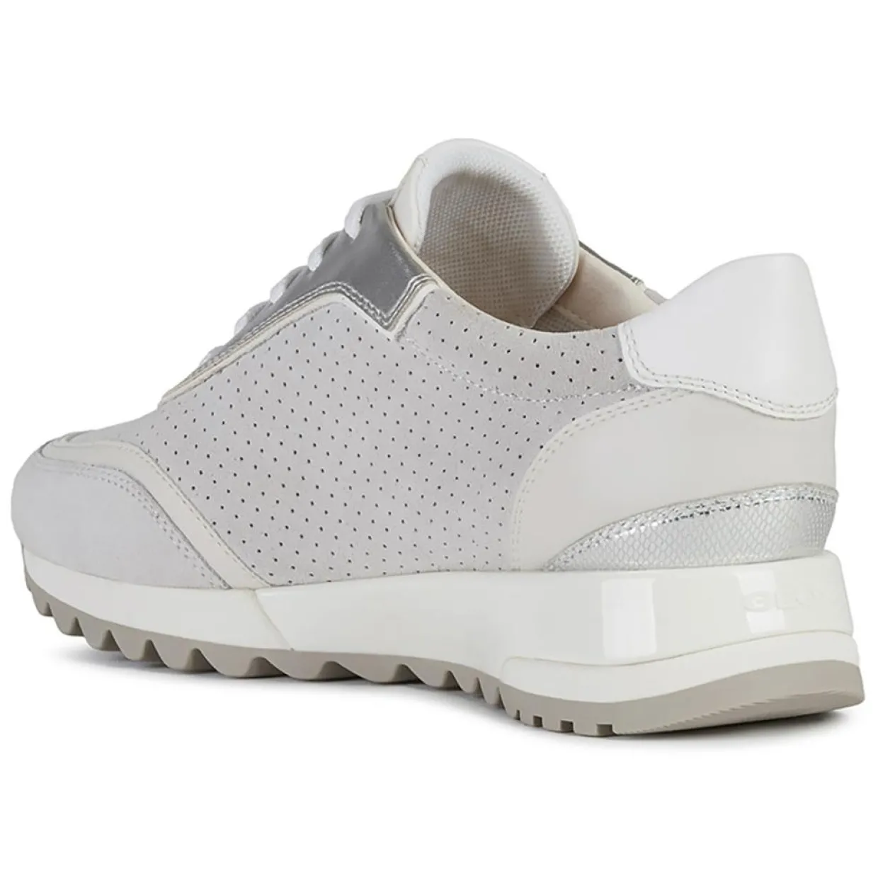 Femme Geox Baskets^Baskets en Cuir Tabelya blanc cassé/gris