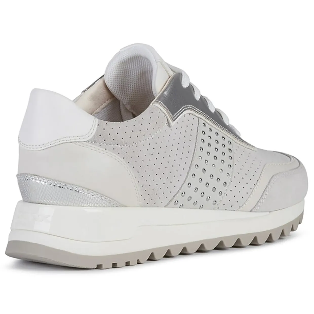 Femme Geox Baskets^Baskets en Cuir Tabelya blanc cassé/gris