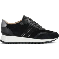 Baskets en Cuir Tabelya noir/métallique-Geox Hot