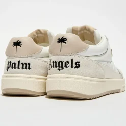 Femme Palm Angels Baskets^Baskets en Cuir University blanc/beige