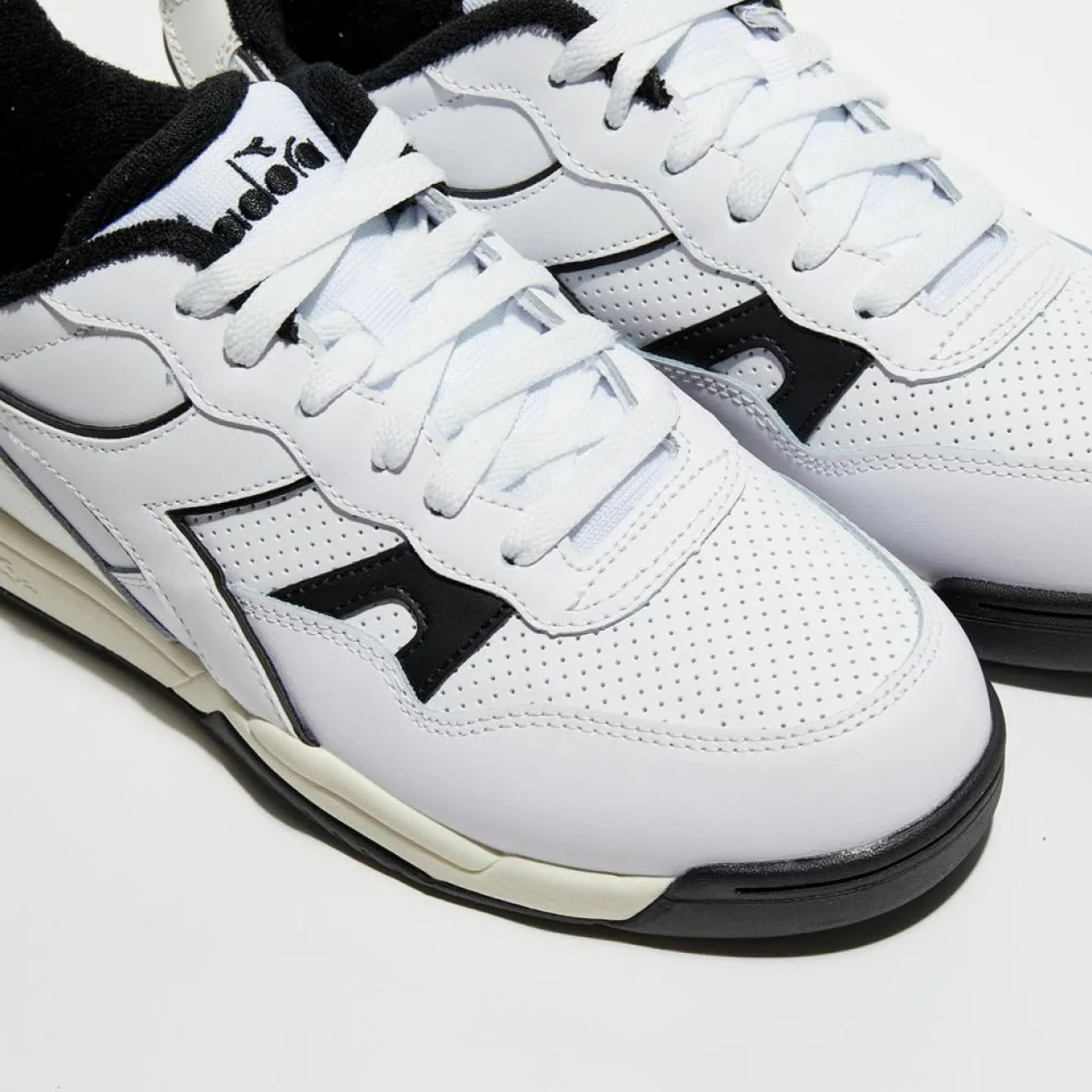 Baskets en Cuir Winner blanc/gris-Diadora Discount