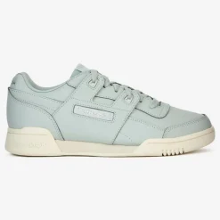 Baskets en Cuir Workout Logo céladon bleues-Reebok Outlet